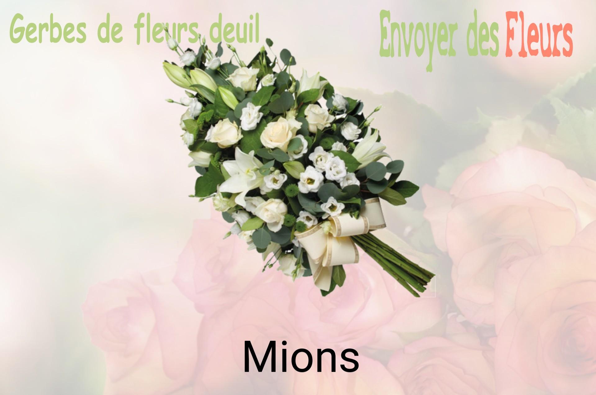 Gerbe de fleurs de deuil livrée à Mions